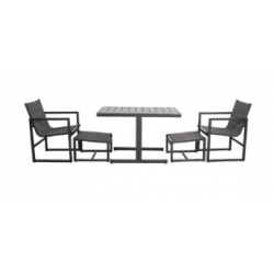 Pluto Outdoor 5pc Balcony Set Charcoal